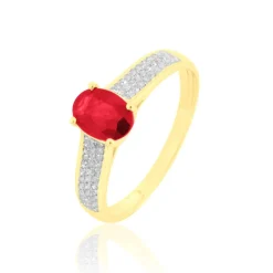 Histoire d'Or Bague Crista Et Diamant or jaune rubis New