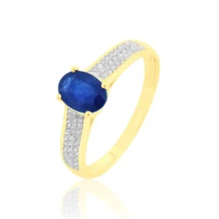 Histoire d'Or Bague Crista Et Diamant or jaune saphir New
