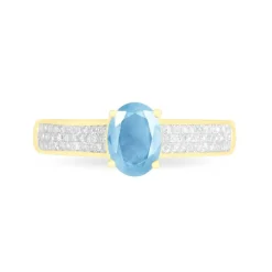 Histoire d'Or Bague Crista Or Jaune Topaze Et Diamant or jaune topaze bleu sky