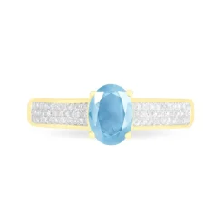 Histoire d'Or Bague Crista Or Jaune Topaze Et Diamant or jaune topaze bleu sky Clearance
