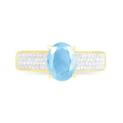 Histoire d'Or Bague Crista Or Jaune Topaze Et Diamant or jaune topaze bleu sky Sale