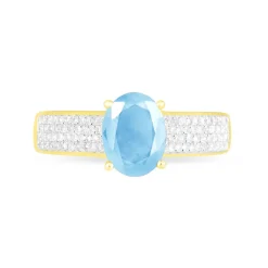 Histoire d'Or Bague Crista Or Jaune Topaze Et Diamant or jaune topaze bleu sky New