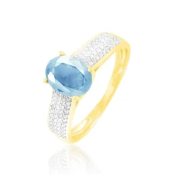 Histoire d'Or Bague Crista Or Jaune Topaze Et Diamant or jaune topaze bleu sky Online
