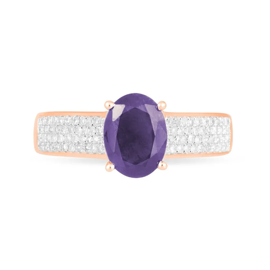 Histoire d'Or Bague Crista Or Rose Amethyste Et Diamant or rose amethyste violette Online