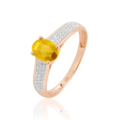 Histoire d'Or Bague Crista Or Rose Citrine Et Diamant or rose citrine jaune Hot