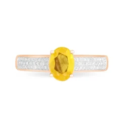 Histoire d'Or Bague Crista Or Rose Citrine Et Diamant or rose citrine jaune Hot