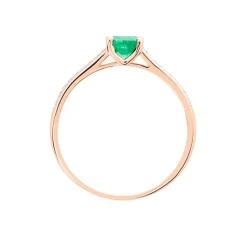 Histoire d'Or Bague Crista Or Rose Emeraude Et Diamant New