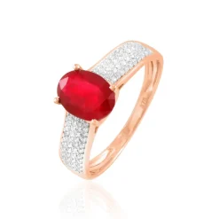 Histoire d'Or Bague Crista Or Rose Rubis Et Diamant Sale