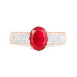 Histoire d'Or Bague Crista Or Rose Rubis Et Diamant Sale
