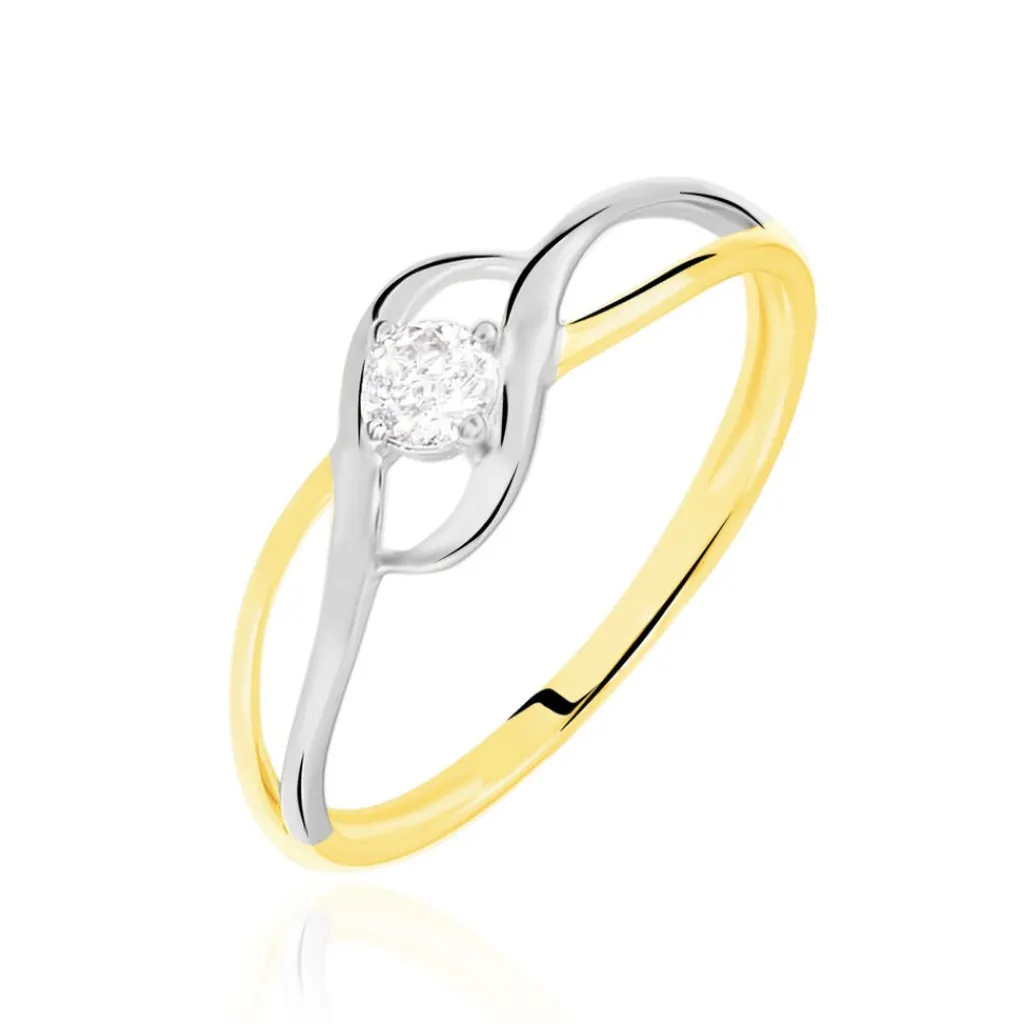 Histoire d'Or Bague Croise Or Bicolore Oxyde De Zirconium Clearance