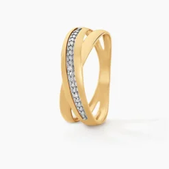 Histoire d'Or Bague Croisee or jaune diamant Best