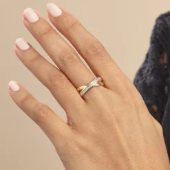 Histoire d'Or Bague Croisee or jaune diamant Best