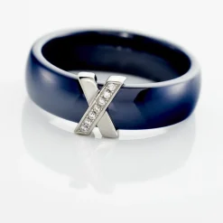 Histoire d'Or Bague Cronos Argent Blanc Céramique Oxyde