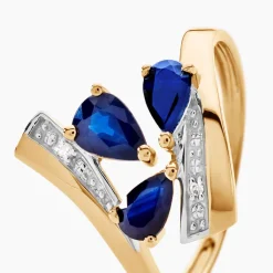 Histoire d'Or Bague Dahlia Or Jaune Saphir Diamant Discount