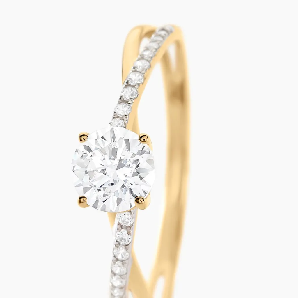 Histoire d'Or Bague Dana De Zirconium or jaune oxyde