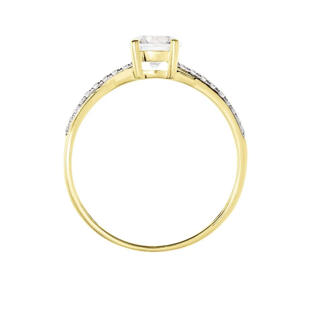 Histoire d'Or Bague Dana De Zirconium or jaune oxyde