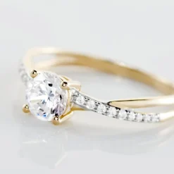 Histoire d'Or Bague Dana De Zirconium or jaune oxyde