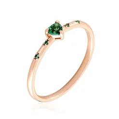Histoire d'Or Bague Déclaration Argent Rose Oxyde De Zirconium argent rose oxyde vert Online
