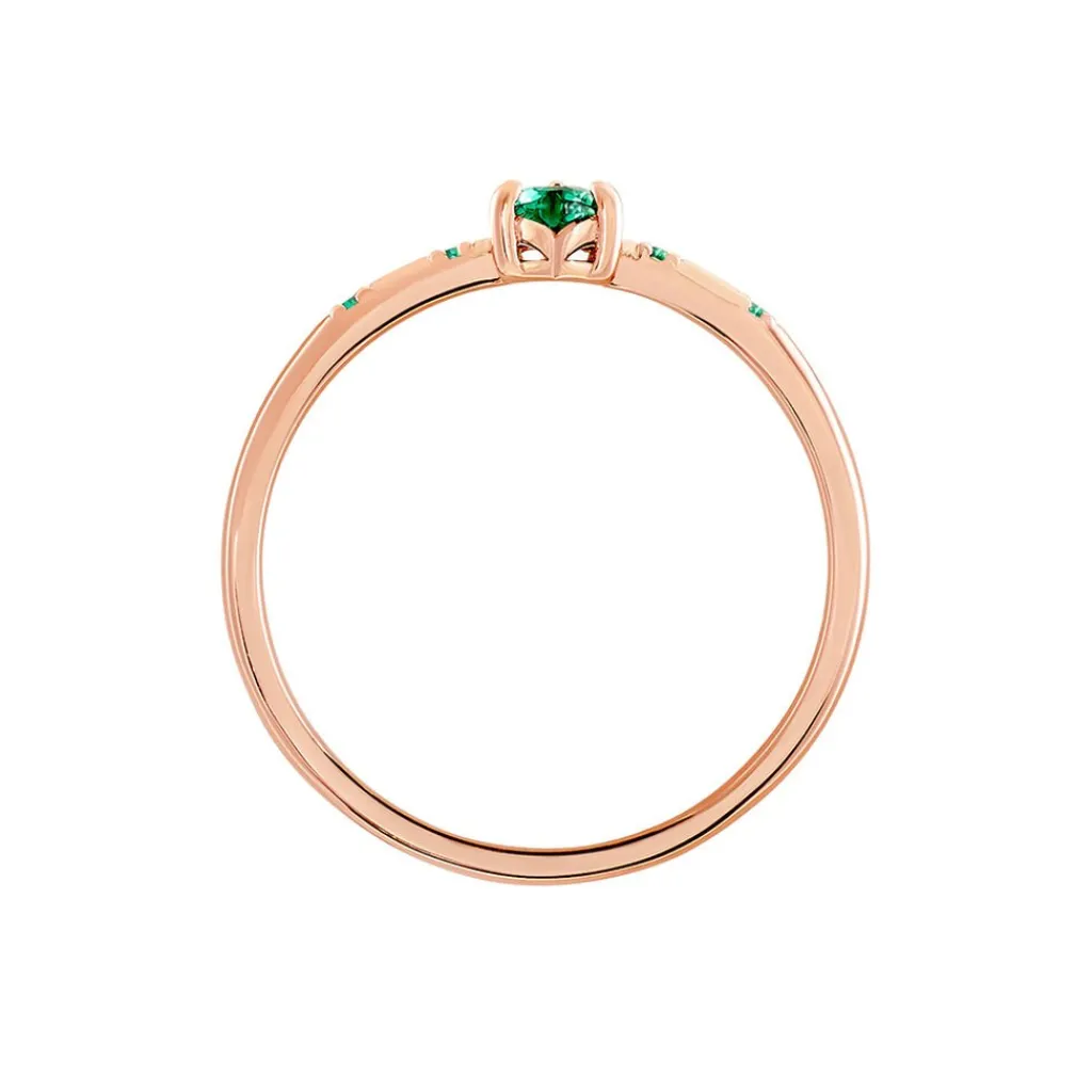 Histoire d'Or Bague Déclaration Argent Rose Oxyde De Zirconium argent rose oxyde vert Online