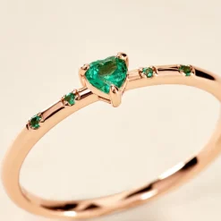 Histoire d'Or Bague Déclaration Argent Rose Oxyde De Zirconium argent rose oxyde vert Online