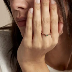 Histoire d'Or Bague Déclaration Argent Rose Oxyde De Zirconium argent rose oxyde vert Online