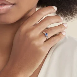 Histoire d'Or Bague Denise Or Blanc Saphir Et Diamant Discount