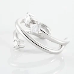 Histoire d'Or Bague D'hélix Unitaire Amada Argent Blanc Oxyde De Zirconium