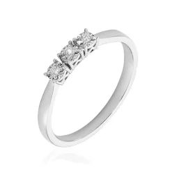 Histoire d'Or Bague Diamotion or blanc diamant Discount