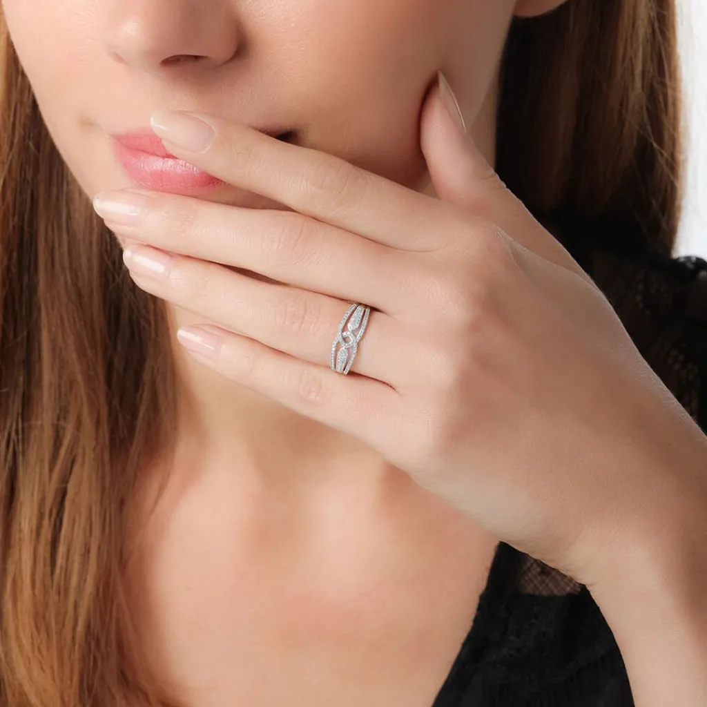 Histoire d'Or Bague Diana Or Blanc Diamant Online