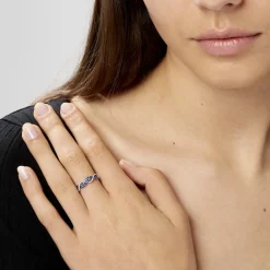 Histoire d'Or Bague Dimitria Or Blanc Saphir Et Diamant Clearance