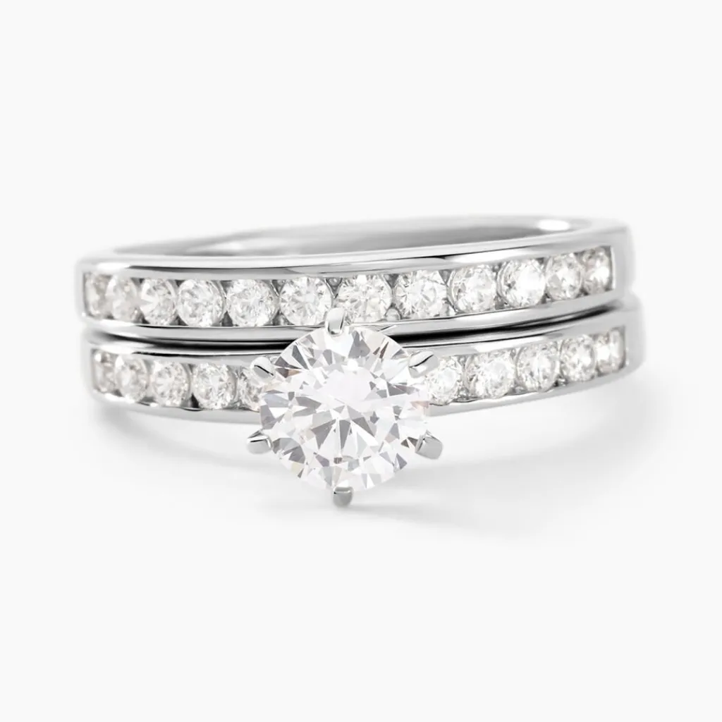 Histoire d'Or Bague Double Jeu De Zirconium argent blanc oxyde