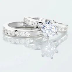 Histoire d'Or Bague Double Jeu De Zirconium argent blanc oxyde