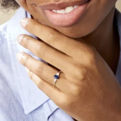 Histoire d'Or Bague Edgina Or Blanc Saphir Et Diamant