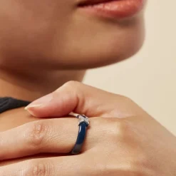 Histoire d'Or Bague Edwin Argent Blanc Céramique Oxyde Hot