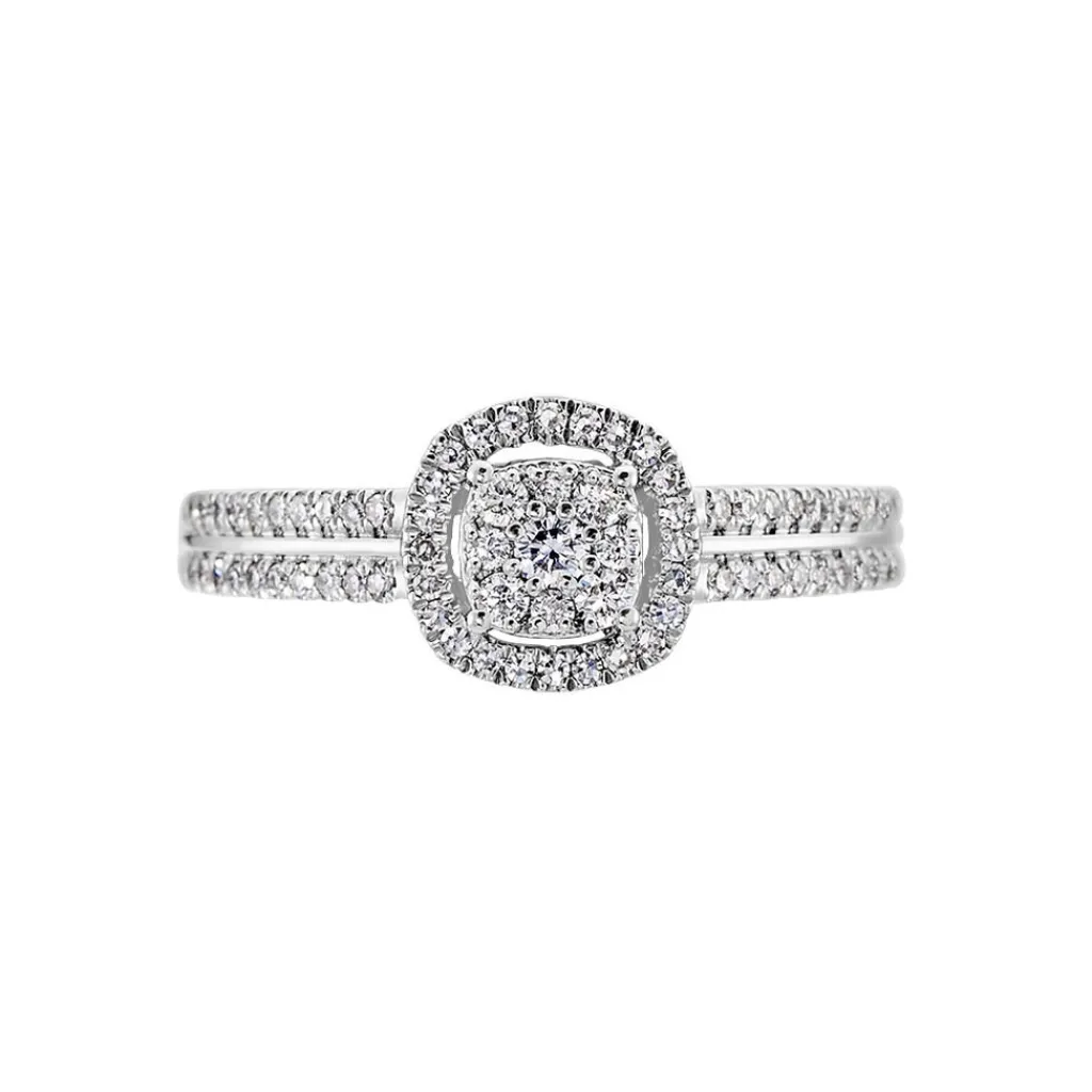 Histoire d'Or Bague Eleonoora Platine Blanc Diamant Outlet