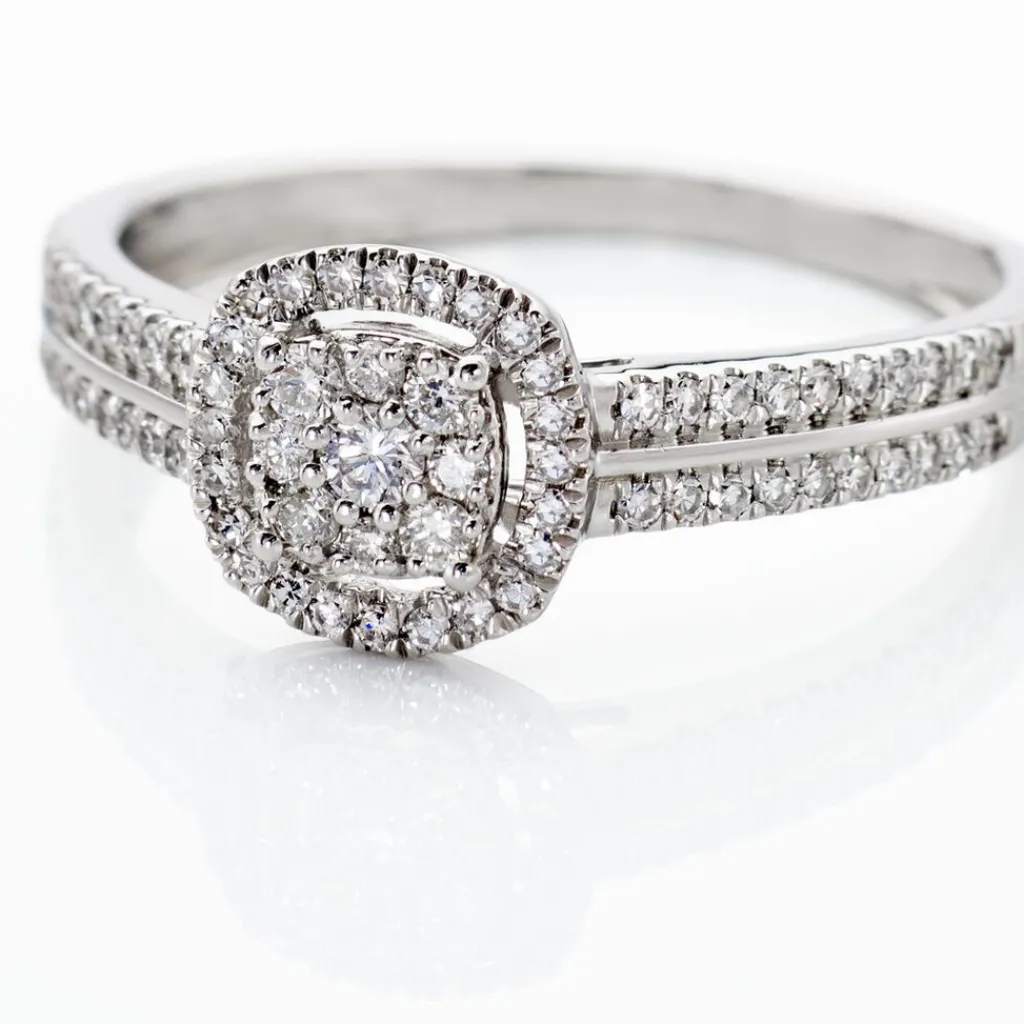 Histoire d'Or Bague Eleonoora Platine Blanc Diamant Outlet