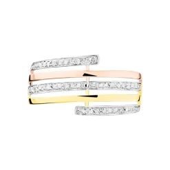 Histoire d'Or Bague Eleonore or tricolore diamant