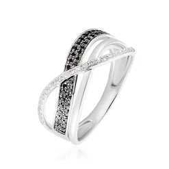 Histoire d'Or Bague Emilie or blanc diamant