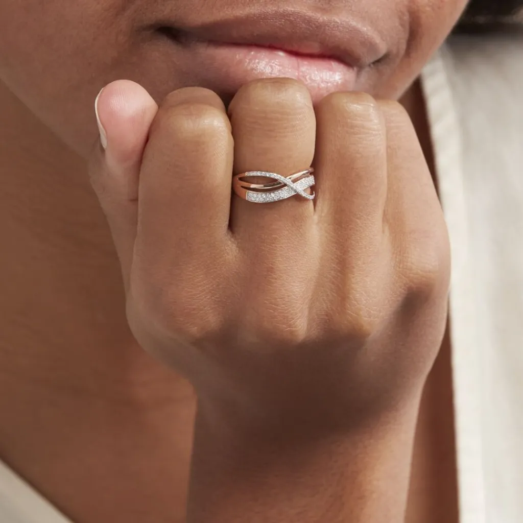 Histoire d'Or Bague Emilie or rose diamant