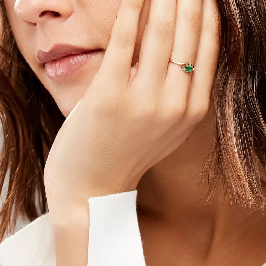 Histoire d'Or Bague Emotion Or Jaune Emeraude Diamant or jaune émeraude New