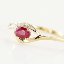Histoire d'Or Bague Emotion Diamant or jaune rubis Hot