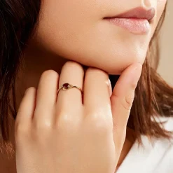 Histoire d'Or Bague Emotion Diamant or jaune rubis Hot