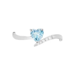 Histoire d'Or Bague Eva Or Blanc Topaze Et Oxyde De Zirconium or blanc topaze bleue Clearance