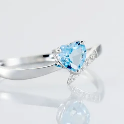 Histoire d'Or Bague Eva Or Blanc Topaze Et Oxyde De Zirconium or blanc topaze bleue Clearance