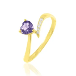 Histoire d'Or Bague Eva Or Jaune Amethyste Et Diamant or jaune amethyste violette