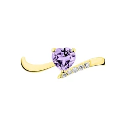 Histoire d'Or Bague Eva Or Jaune Amethyste Et Diamant or jaune amethyste violette