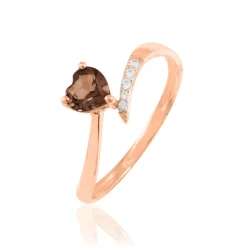 Histoire d'Or Bague Eva Or Rose Quartz Et Diamant Outlet