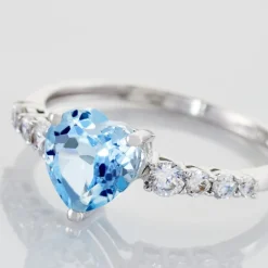 Histoire d'Or Bague Fany Or Blanc Topaze Et Oxyde De Zirconium or blanc topaze bleue Hot