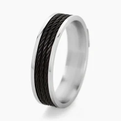 JOURDAN Bague Gaetane Acier Blanc New