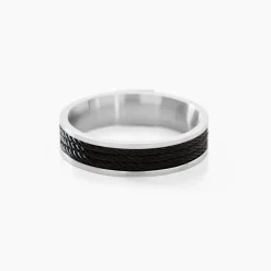 JOURDAN Bague Gaetane Acier Blanc New